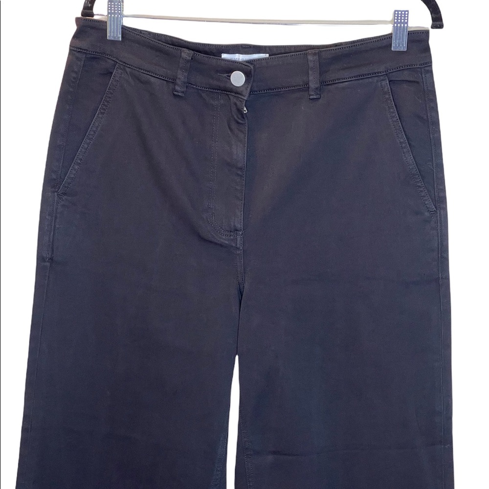 EVERLANE HIGH-RISE BLACK WIDE LEG CROPPED PANTS SIZE 14 - Picture 5 of 7